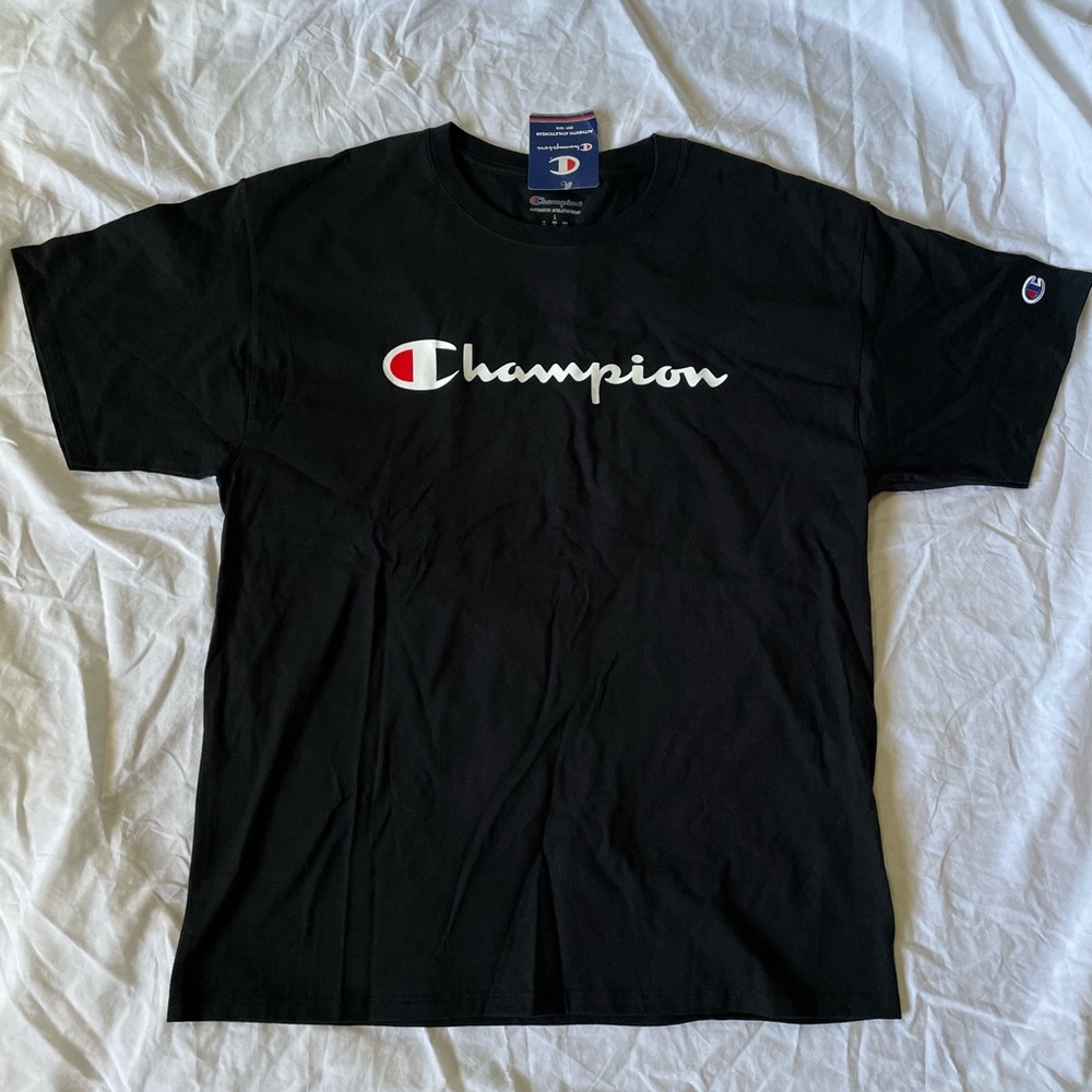 Black champion T-shirt, brand new, tag attached